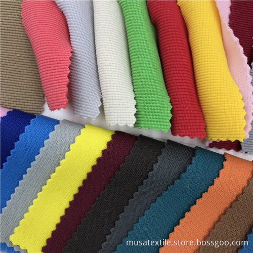Polyester Spandex Stretch Fabric Rib Knit Fabric
